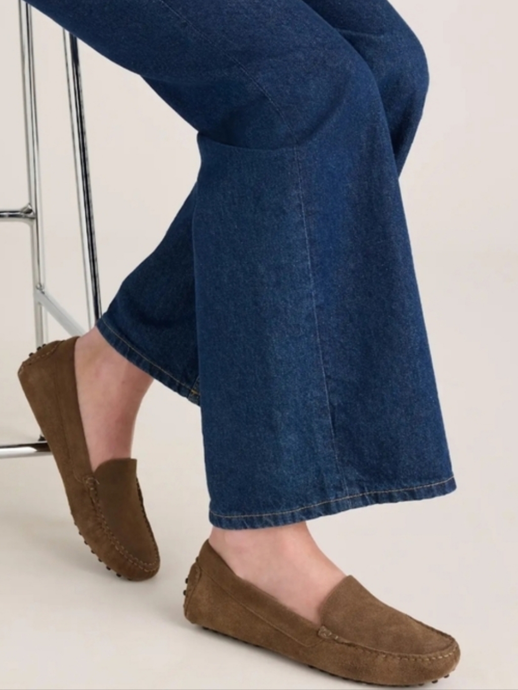 Quince Brown Suede Driving Loafers